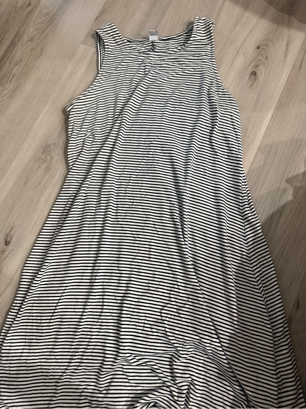Old Navy Black & White Striped Sleeveless Maxi Dress